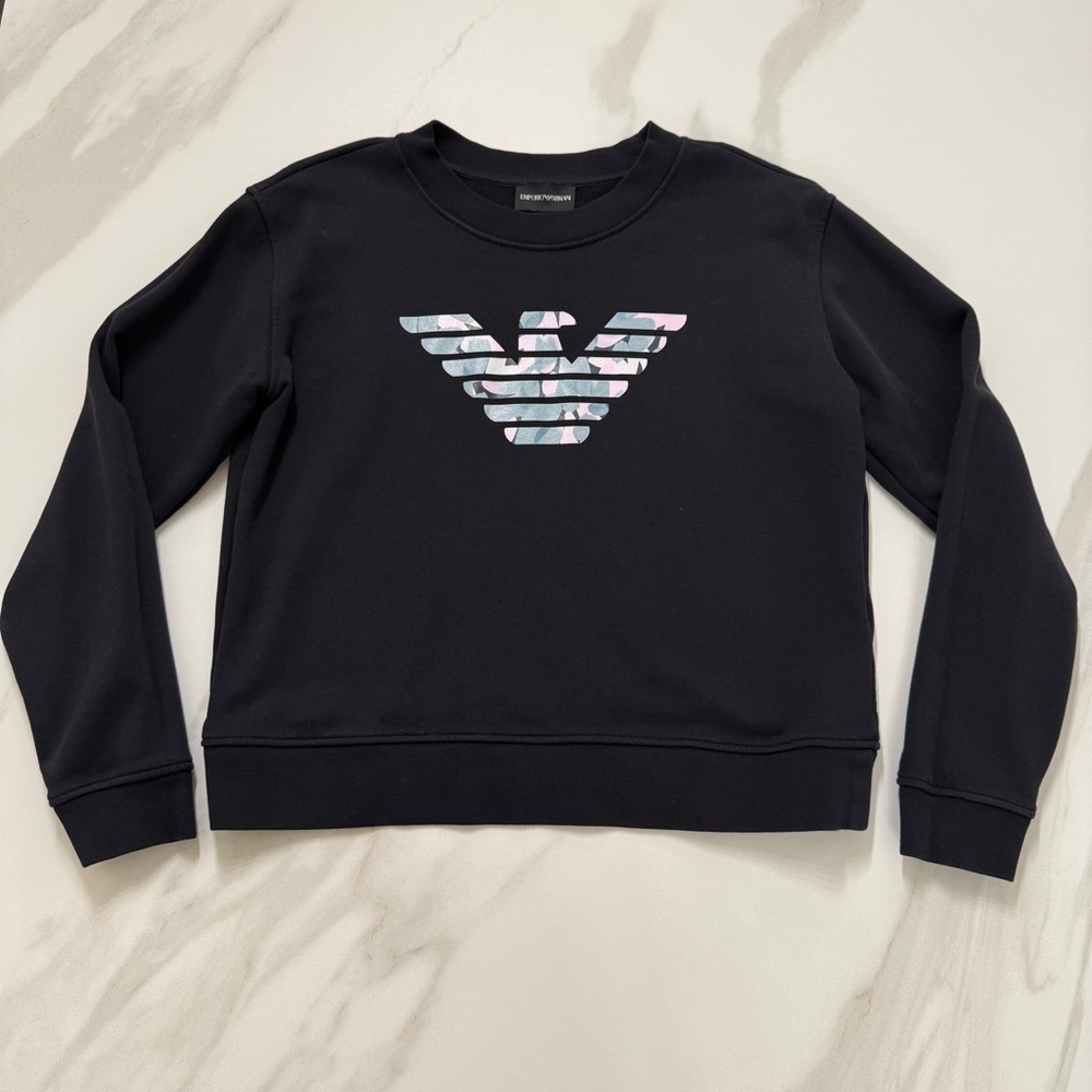 NEW!! Emporio Armani Dark Navy Blue Sweatshirt with Logo - Sz L